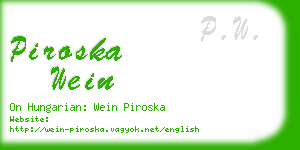 piroska wein business card